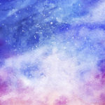 Watercolor colorful starry space galaxy nebula background.